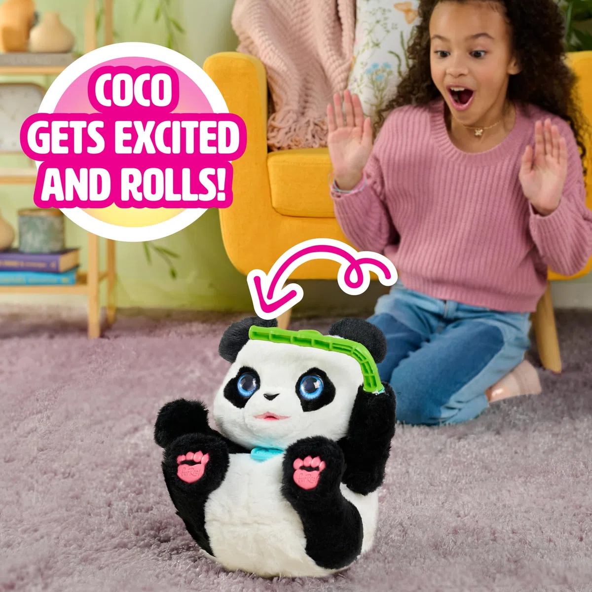 FurReal Coco The Tumbling Panda Giocattolo interattivo peluche 26,7 cm 60 suoni e reazioni per bambini dai 4 anni