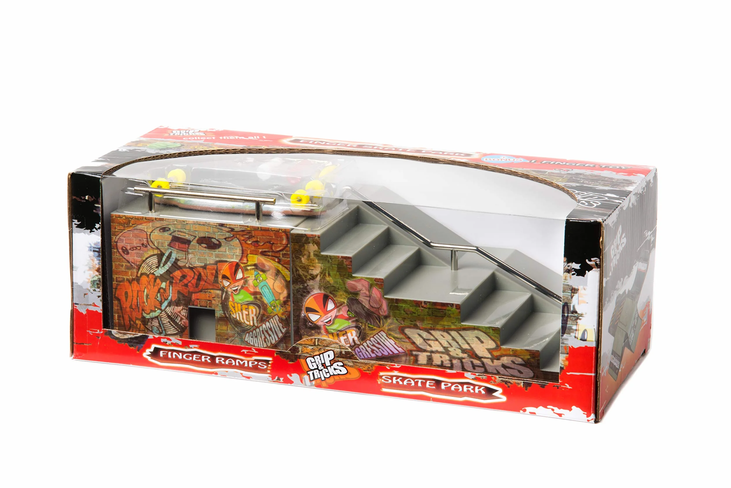 FUNBOX Grip & Tricks Ringhiere Finger Skateboard Cruiser Board 28x12x10 cm