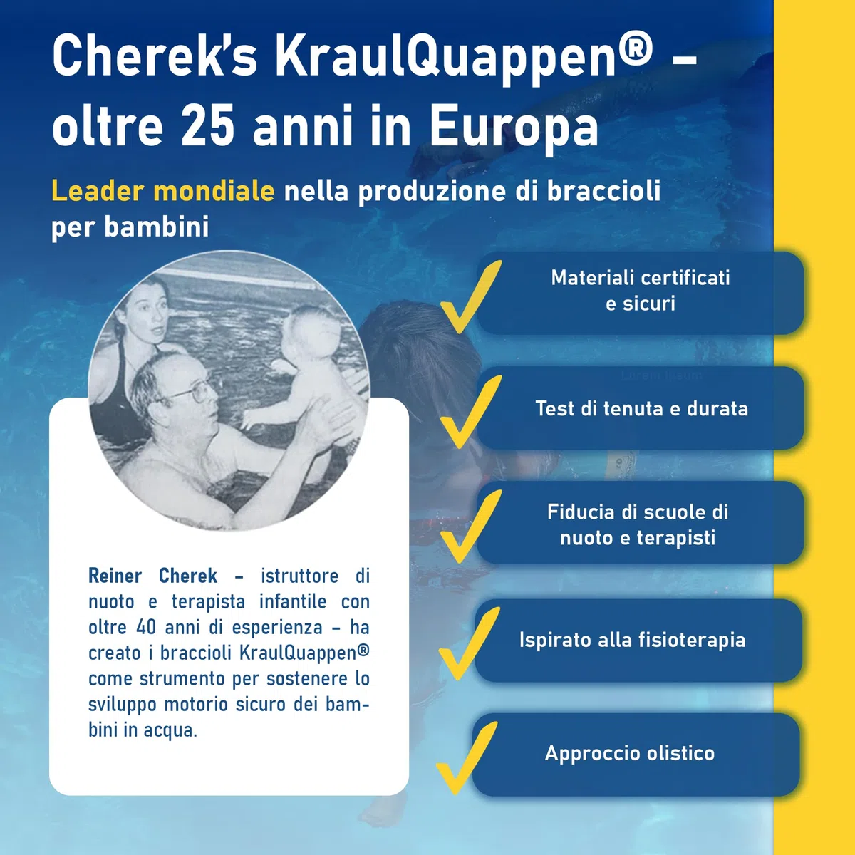 Braccioli da nuoto per bambini avanzati Cherek’s KraulQuappen fino a 30 kg Giallo-Rosso