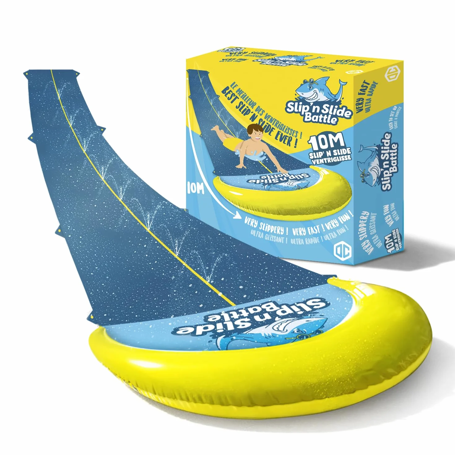 Official VentriBattle | Scivolo a Doppio Binario | Tubo dell'Acqua collegabile | 10 Metri | qualità Premium | Scivolo Slip'n Slide | Gioco d'Acqua all'aperto | + Spesso | + Rigido | + Veloce