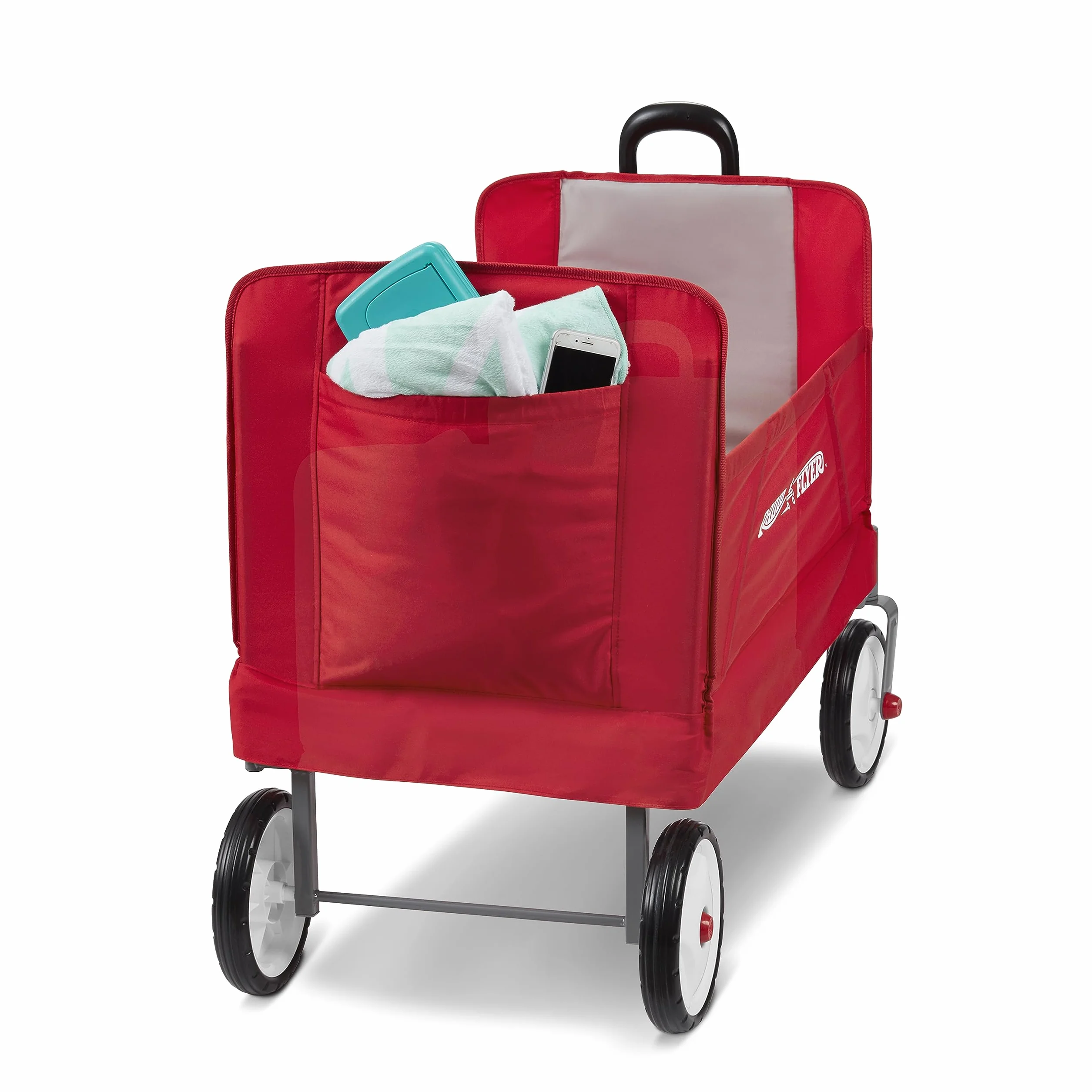 Radio Flyer EZ carrello pieghevole, rosso, per bambini da 1,5 anni in su, carrello da giardino e da carico