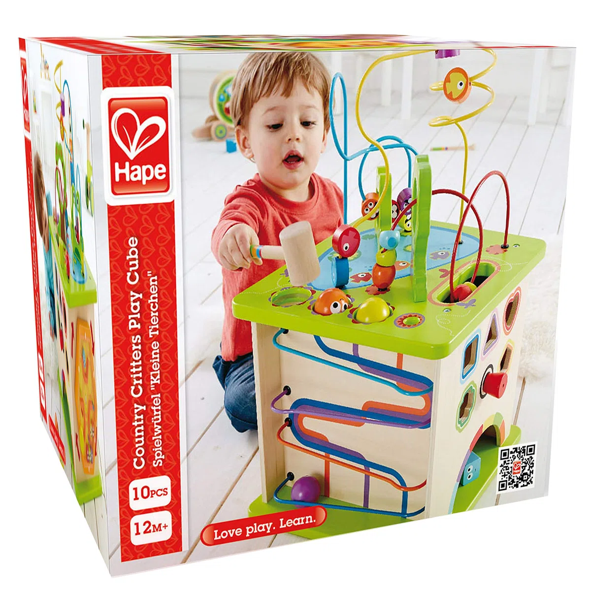 Hape Cubo Multiattività Legno Bambini Gioco Cinque Facce Attività