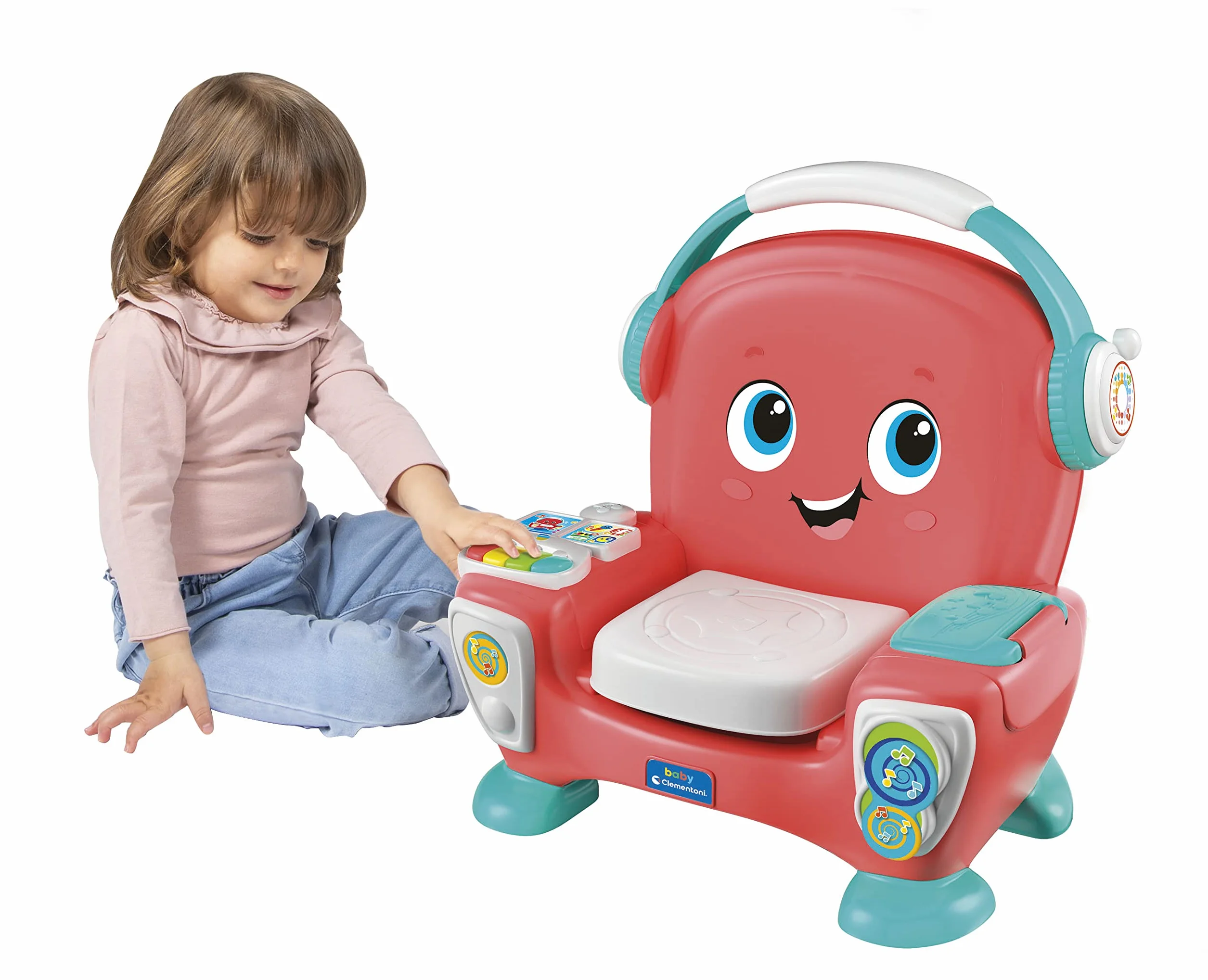 Baby Clementoni - Poltroncina Canta Suona e Balla, Poltrona Interattiva Parlante Bambini 12-36 Mesi, Gioco Educativo con Luci e Canzoni, Stimola Sviluppo Cognitivo e Motorio, Lingua Italiana, 17754
