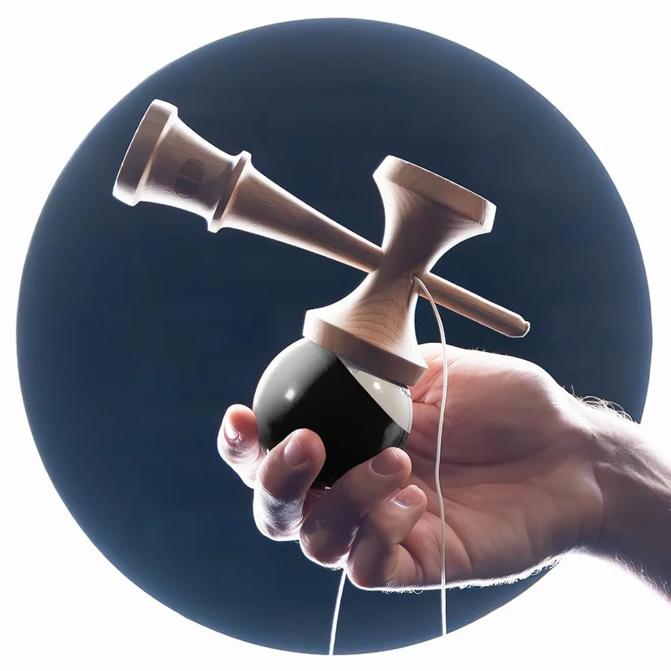 Starter Kendama, moderno kendama in legno, originale per trucchi, per bambini e adulti, colore nero