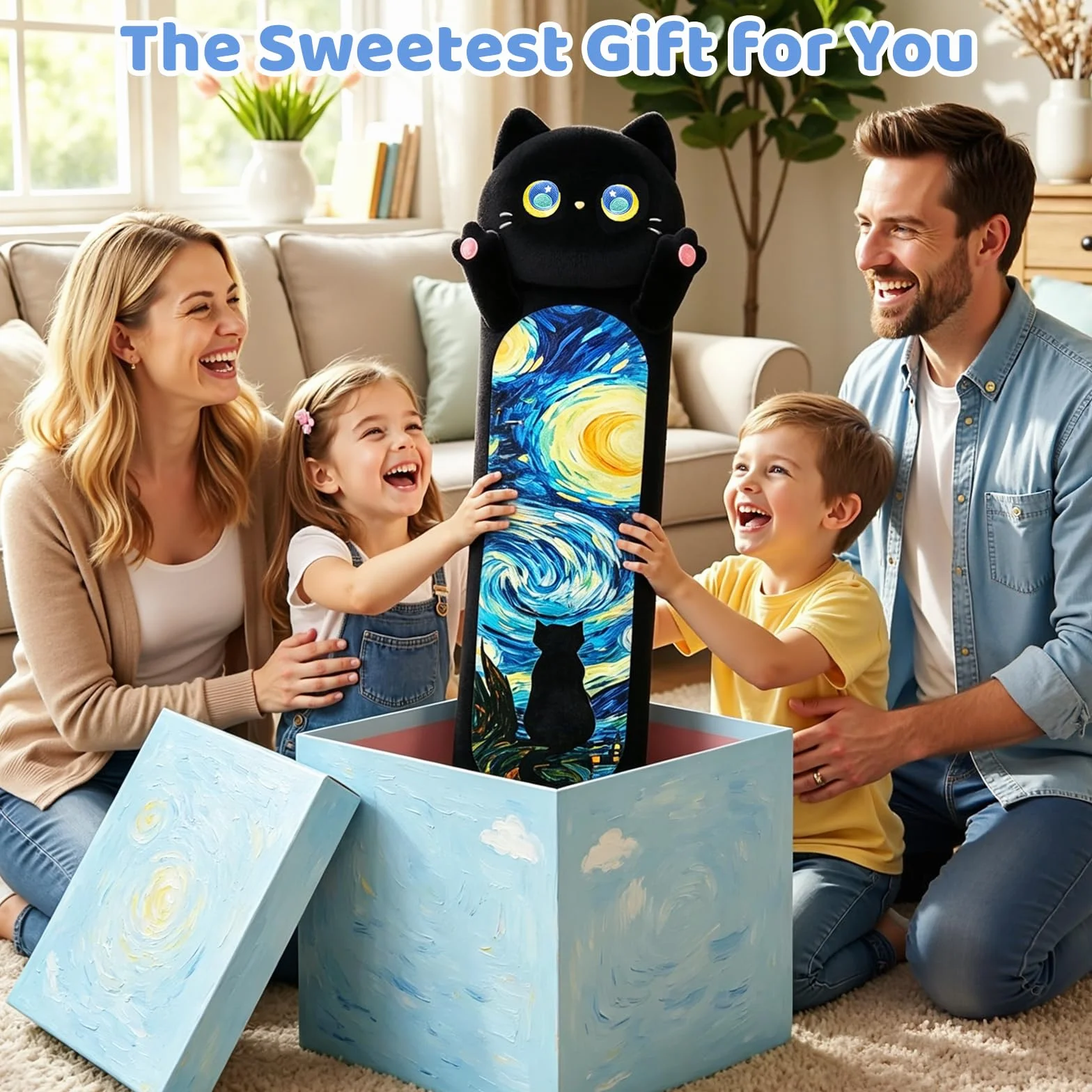 Mewaii Peluche Gatto Cuscino Lungo per Bambina 110CM Pupazzo Kawaii Giocattoli Gigante Abbraccio Morbido Cuscino Giocattolo Compleanno Regali per Lei Ragazza