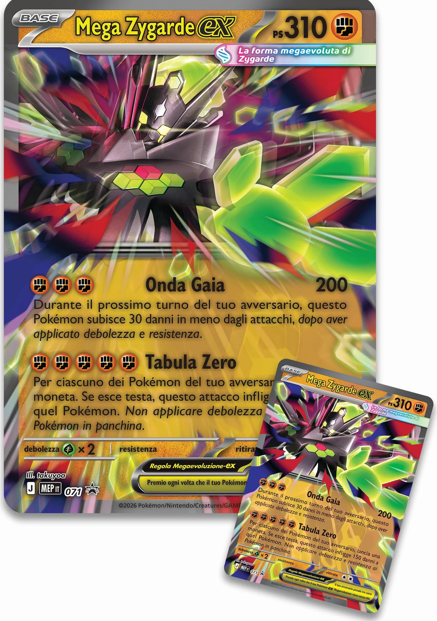 Pokémon: collezione premium Mega Zygarde-ex del GCC Pokémon (una carta promozionale, una carta lenticolare gigante, un adesivo e otto buste di espansione), Edizione in Italiano