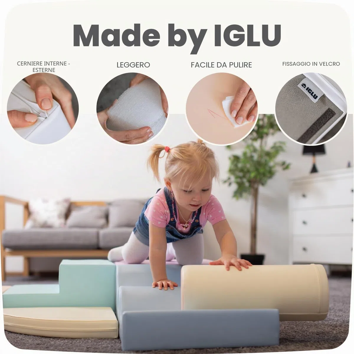 IGLU Soft Play 6 XL Blocchi in Schiuma per Bambini Set da Gioco
