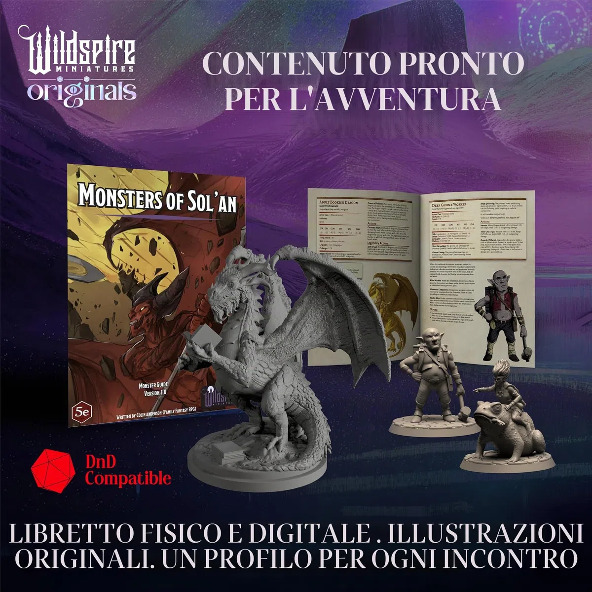 Wildspire Fantasia miniature w/enorme drago per DND mostri 28mm Bulk Dungeons & Dragons Minis figure Starter Set Pathfinder