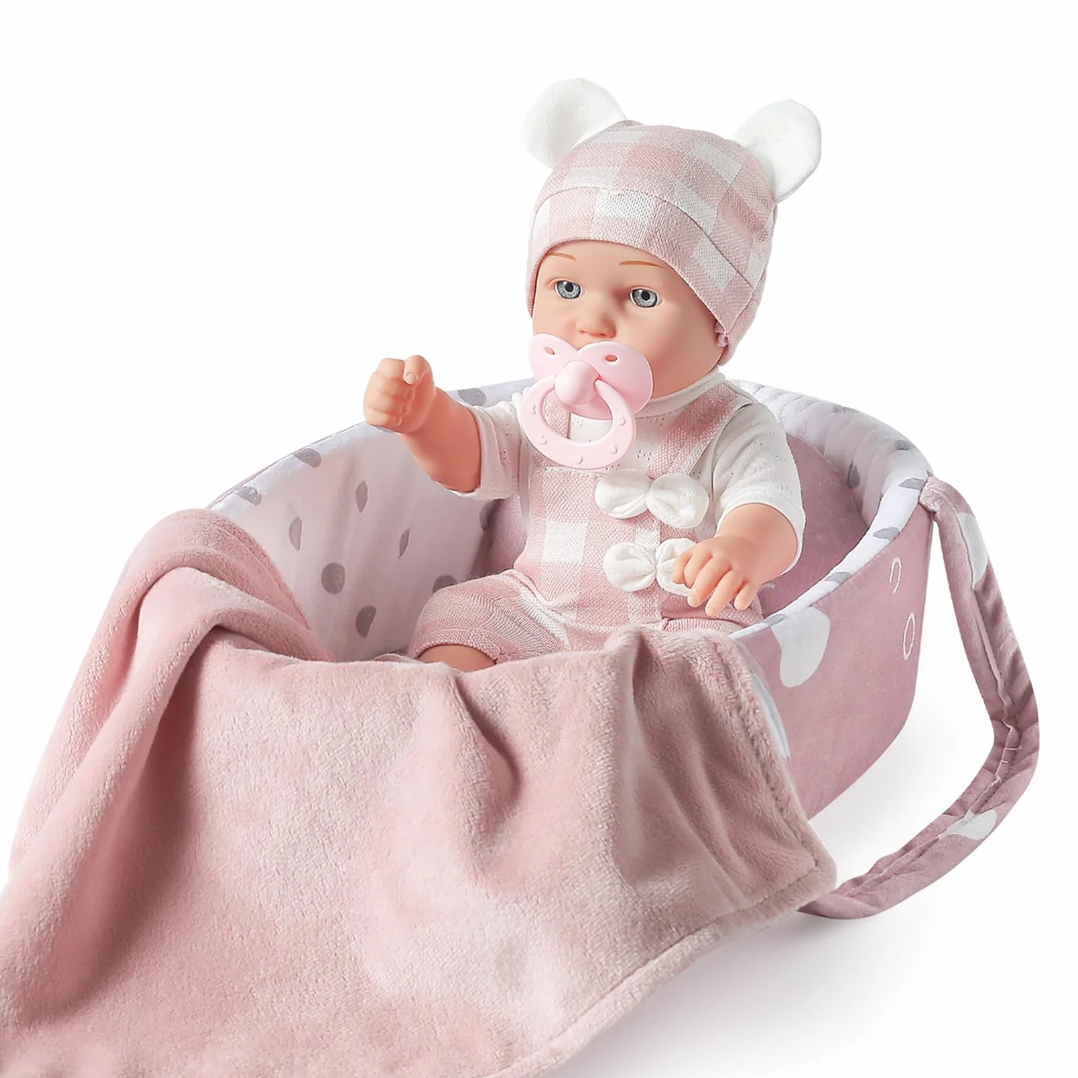Set di giocattoli per bambole da 30,5 cm, con accessori, include culla per bambole, ciuccio e coperta, prima bambola per bambine dai 3 anni in su