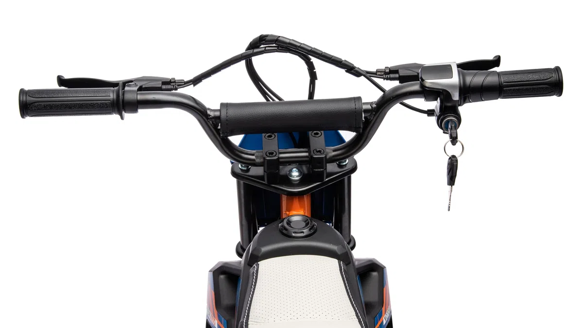 Moto Elettrica per Bambini 24V 250W Motocicletta Elettrica Ruote Gonfiabili Freno a Disco 22 km/h Blu