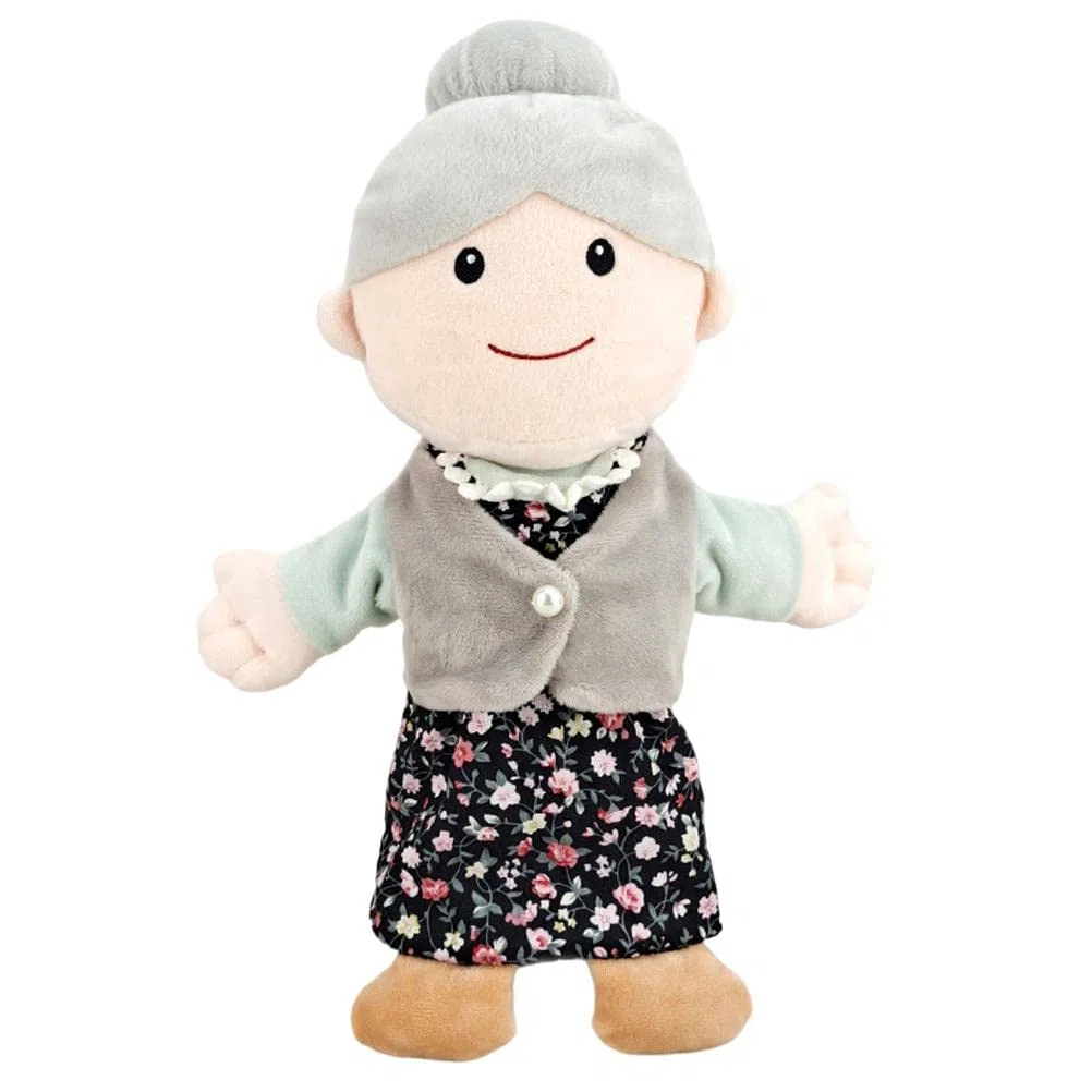 6Pcs Set di Marionette da Mano 11,8 Pollici Morbido Peluche Membri della Famiglia Marionette da Dito Prima Narrazione Educativa per Bambini (Nonno + Nonna + papà + Mamma + Figlio