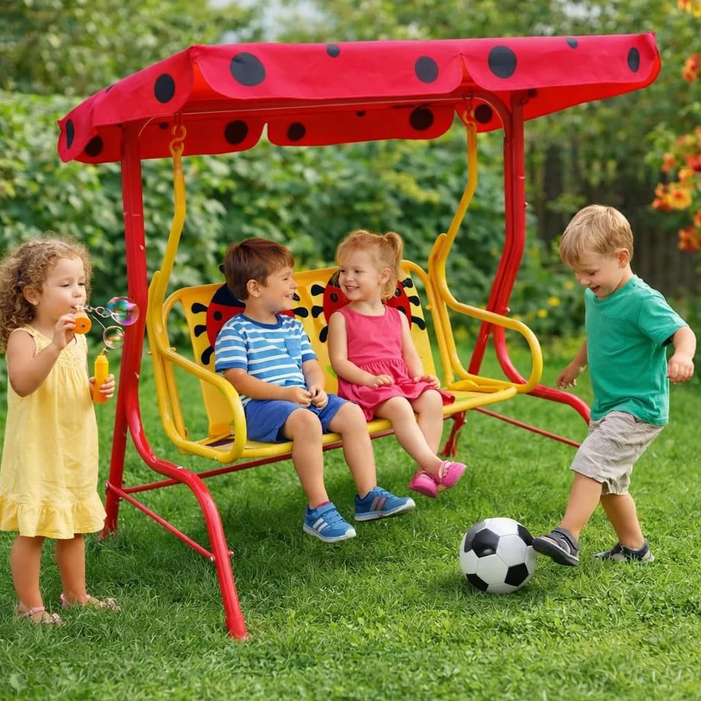 Dondolo per bambini da giardino con coccinella giochi all'aperto culla bimbi