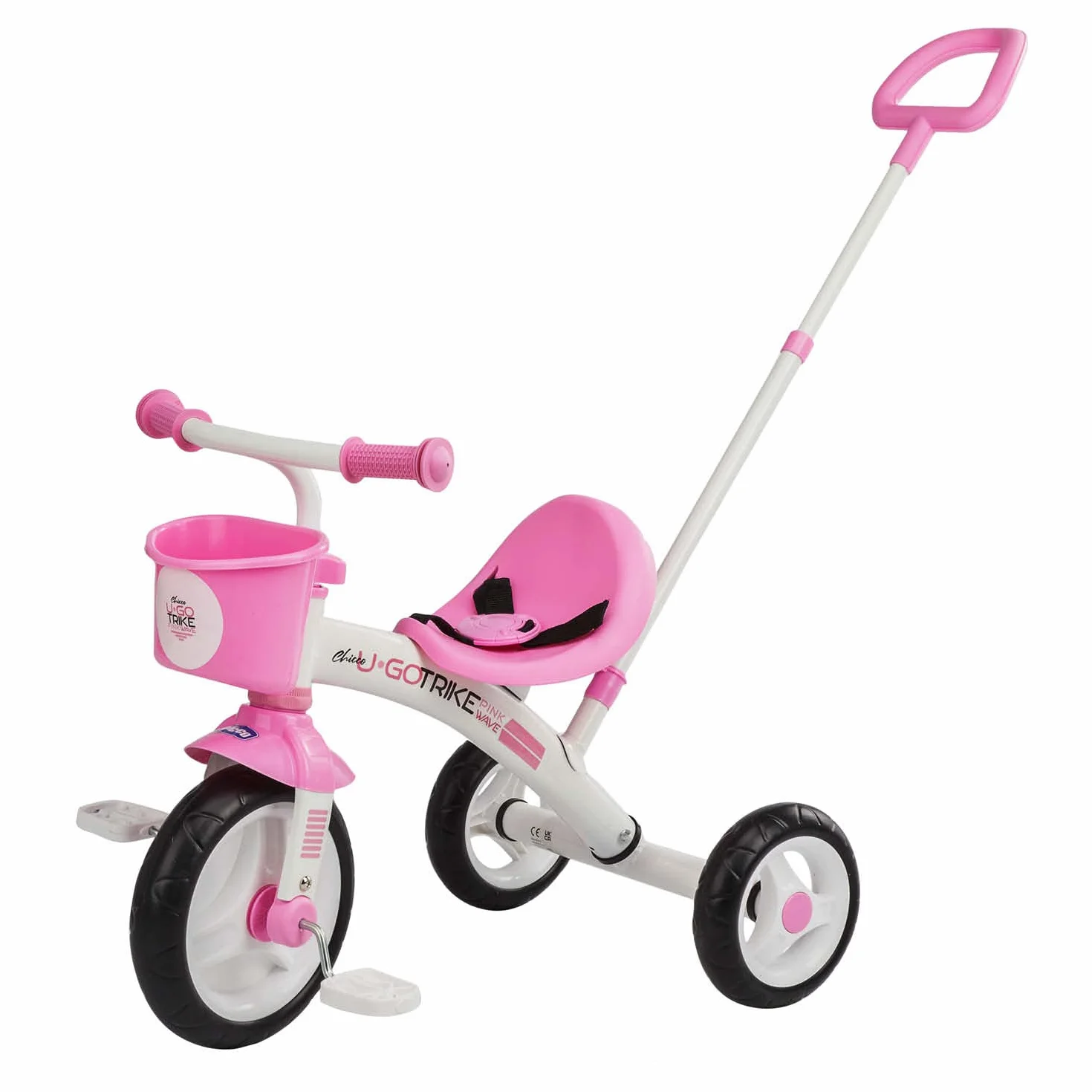 Chicco Triciclo Bambini U-Go 2in1, Triciclo Bimba e Bimbo con Maniglione ad Altezza Regolabile, Cinture di Sicurezza e Cestello Portaoggetti, Max 20 kg - Giochi per Bambini 18 Mesi - 5 Anni