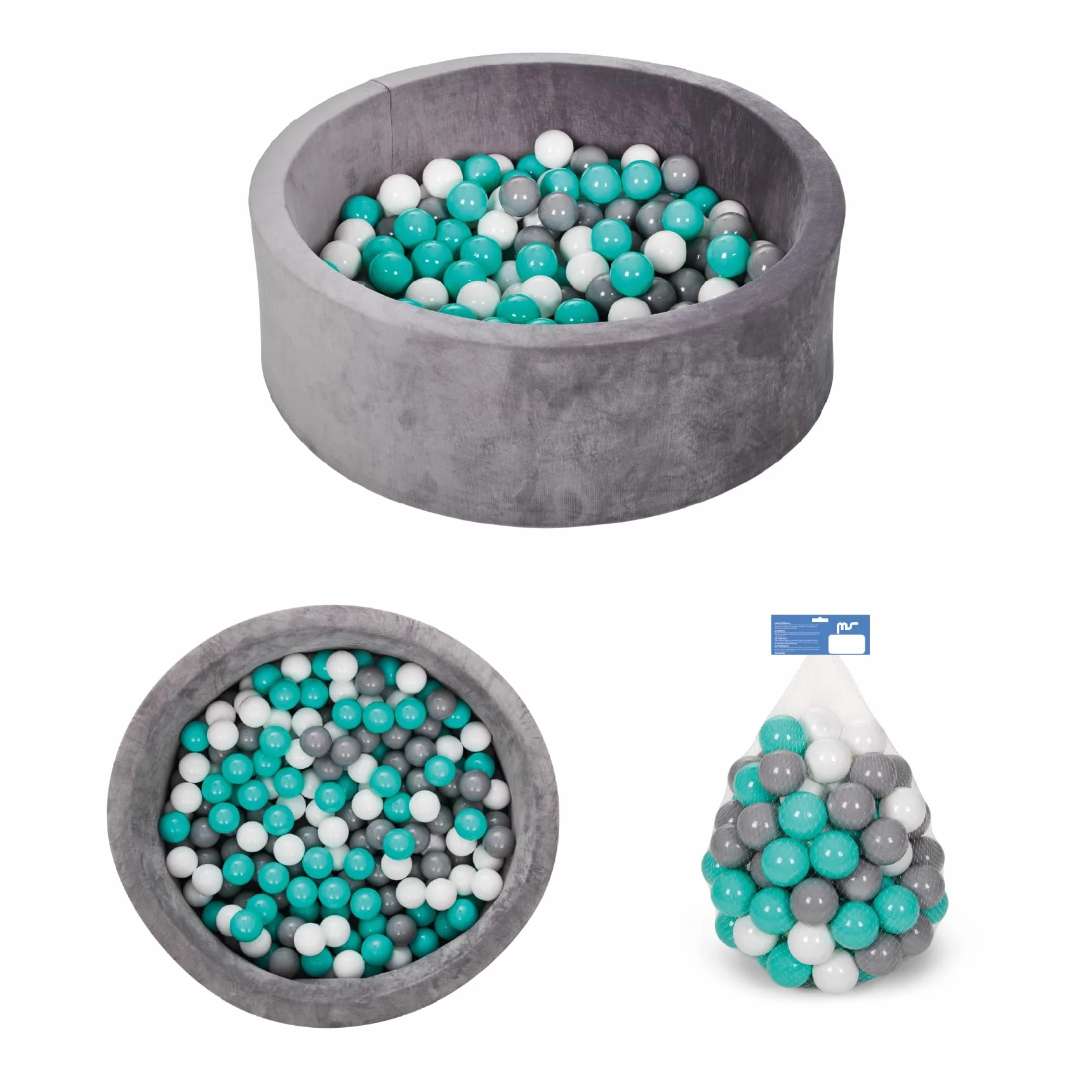 MS BabyWorld – Piscina di Palline Morbida +100 Palline | Piscina con Palline Morbida e Sicura | Parco Giochi Sensoriale per Neonati | Confortevole | Uso Interno